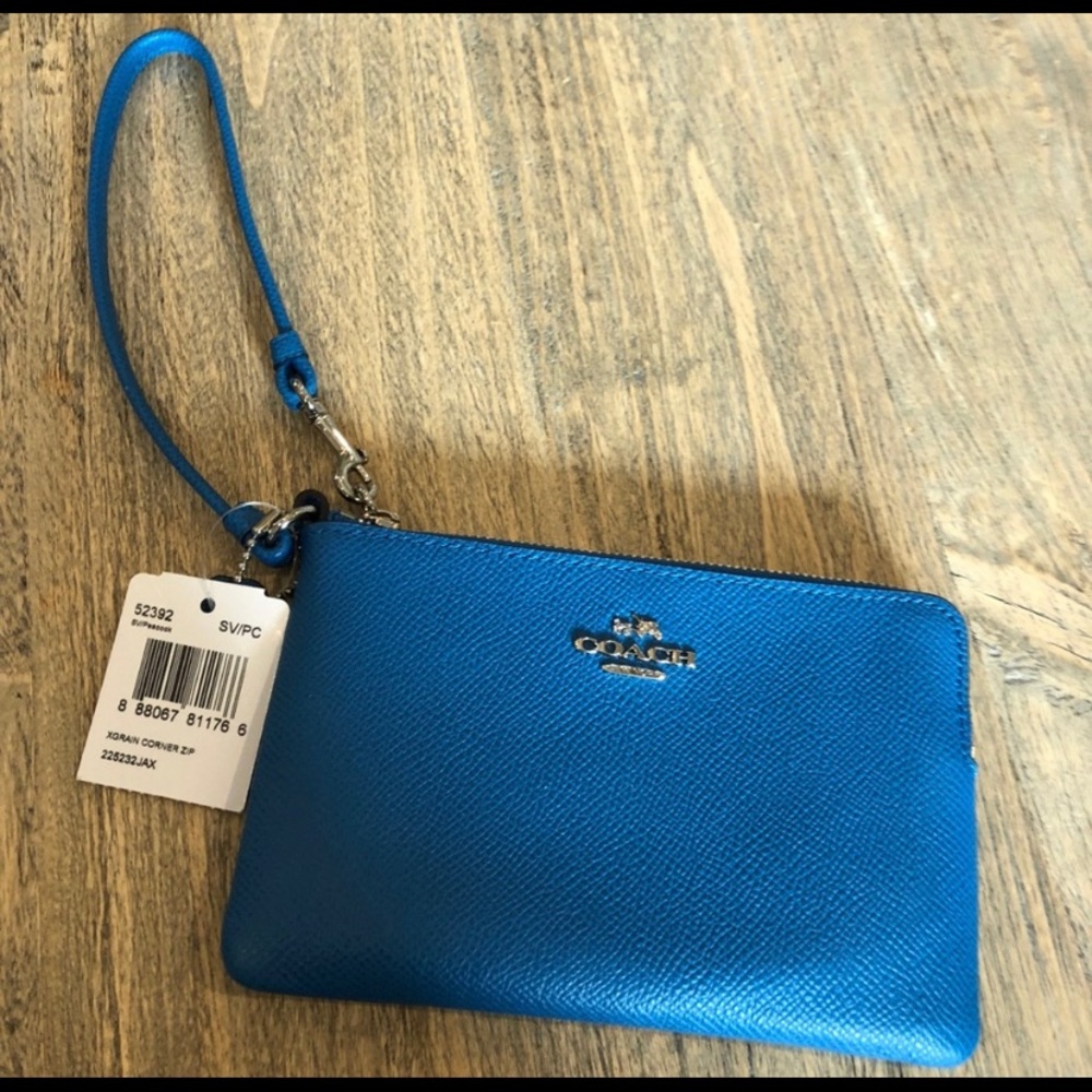 Brand New Blue Coach Wristlet